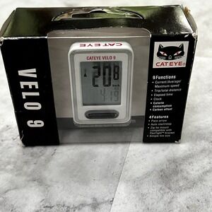 Cateye Velo 9 CC-VL820 White Digital Function Wired Cycle Computer NIB
